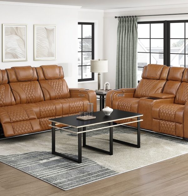 8449BR Seating- Collection 2pc Set: Sofa, Love (Power)