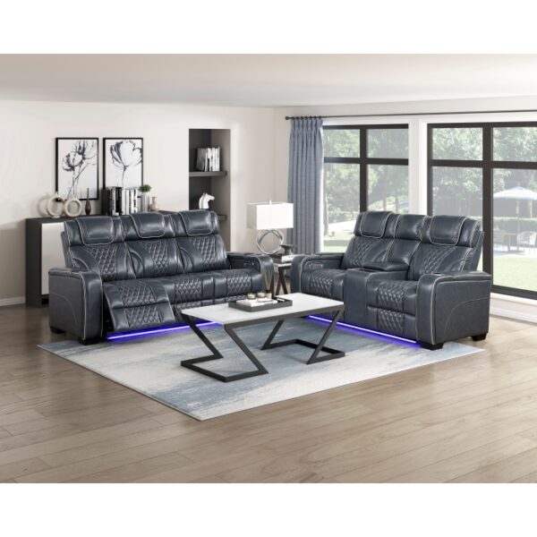 8449BU-3PWHM Power Double Reclining Sofa ...