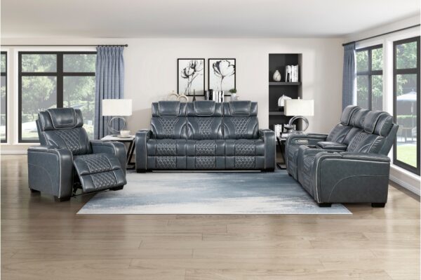 8449BU Seating- Collection 2pc Set: Sofa, Love (Power)
