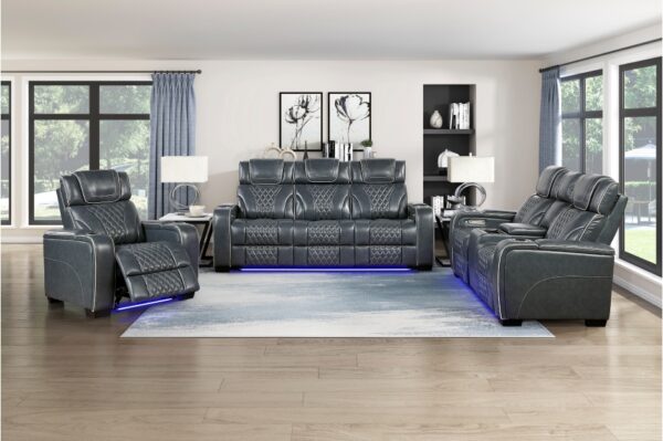 8449BU Seating- Collection 2pc Set: Sofa, Love (Power)