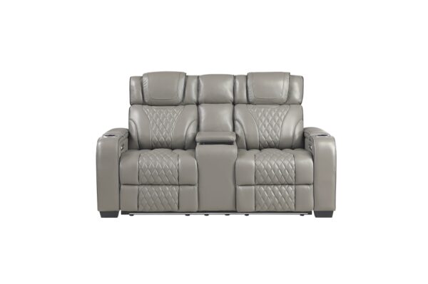 8449GY Seating- Collection 2pc Set: Sofa, Love (Power)