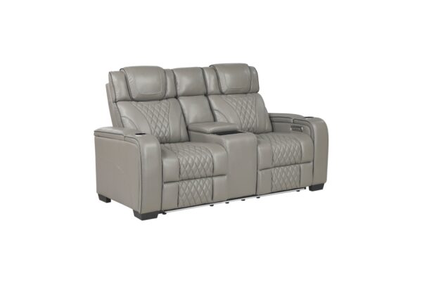 8449GY Seating- Collection 2pc Set: Sofa, Love (Power)