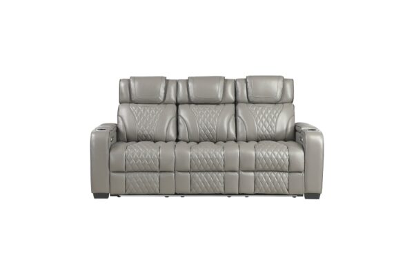 8449GY Seating- Collection 2pc Set: Sofa, Love (Power)