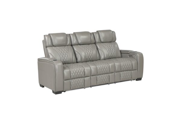 8449GY Seating- Collection 2pc Set: Sofa, Love (Power)