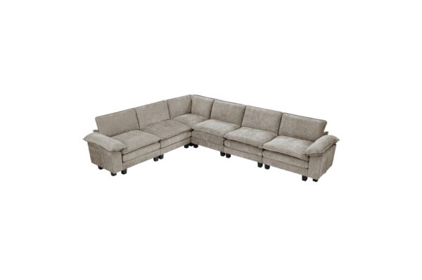 8450PWT Seating-Dublin Collection 6-Piece Modular Sectional wi...