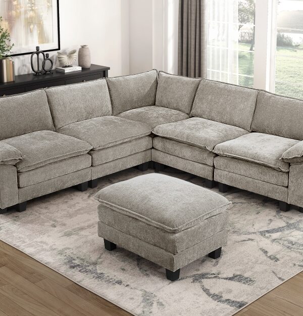 8450PWT Seating-Dublin Collection 6-Piece Modular Sectional wi...