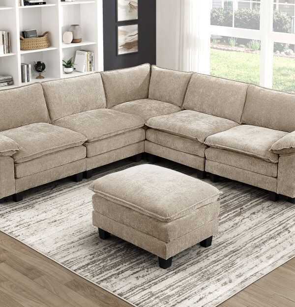8450TPE Seating-Dublin Collection 6-Piece Modular Sectional wi...