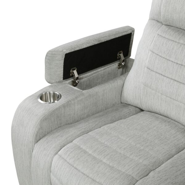 8455GRY-3 Double Reclining Sofa with C...