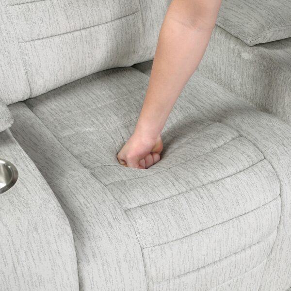 8455GRY-3 Double Reclining Sofa with C...