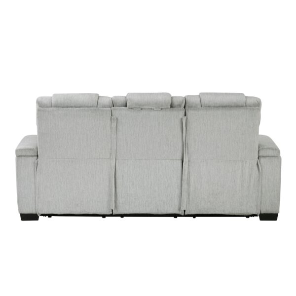 8455GRY-3 Double Reclining Sofa with C...