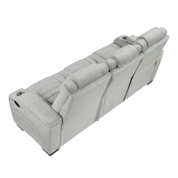 8455GRY-3 Double Reclining Sofa with C...