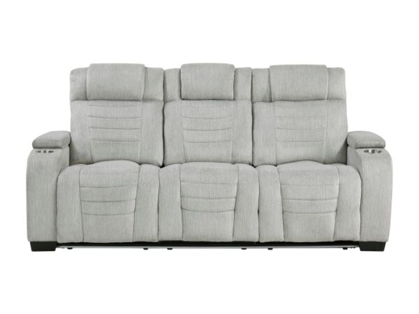 8455GRY-3 Double Reclining Sofa with C...