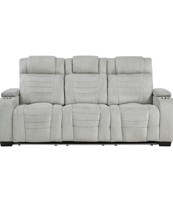 8455GRY-3 Double Reclining Sofa with C...