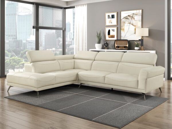 8456BEG Seating-Giselle Collection 2-Piece Sectional with Left ...
