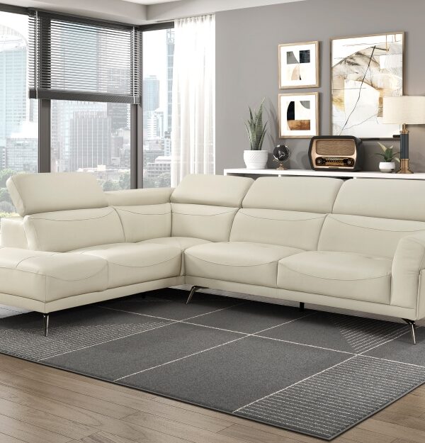 8456BEG Seating-Giselle Collection 2-Piece Sectional with Left ...