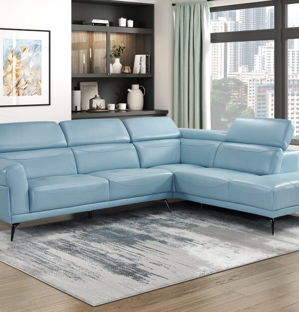 8456BUE Seating-Giselle Collection 2-Piece Sectional with Right...