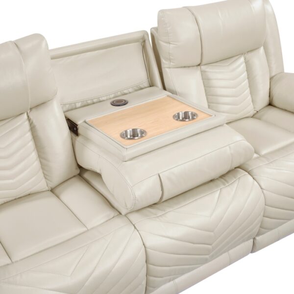 8457BEG-3PW Power Double Reclining Sofa ...