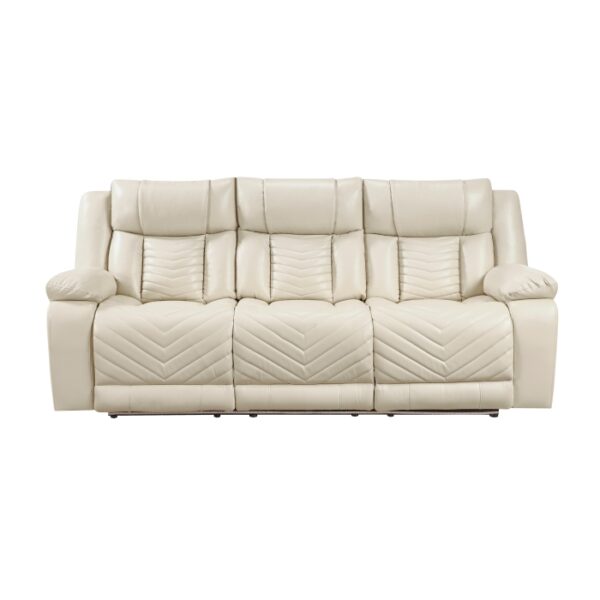 8457BEG-3PW Power Double Reclining Sofa ...