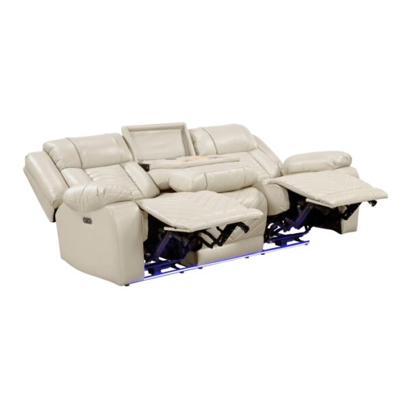 8457BEG-3PW Power Double Reclining Sofa ...