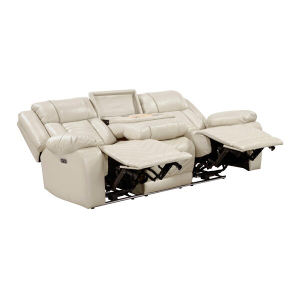 8457BEG-3PW Power Double Reclining Sofa ...