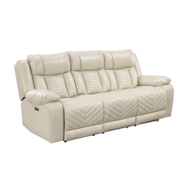 8457BEG-3PW Power Double Reclining Sofa ...