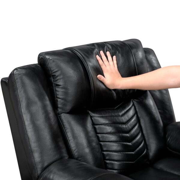 8457BLK-3PW Power Double Reclining Sofa ...