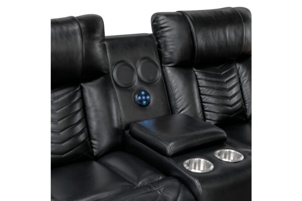 8457BLK Seating-Huron Collection 2pc Set: Sofa, Love (Power)