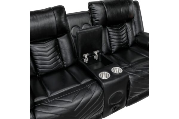 8457BLK Seating-Huron Collection 2pc Set: Sofa, Love (Power)