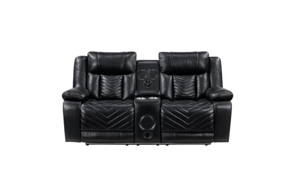 8457BLK Seating-Huron Collection 2pc Set: Sofa, Love (Power)