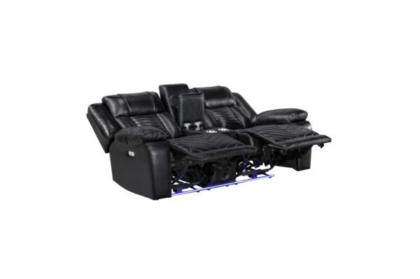 8457BLK Seating-Huron Collection 2pc Set: Sofa, Love (Power)