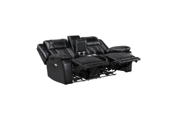 8457BLK Seating-Huron Collection 2pc Set: Sofa, Love (Power)