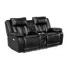 8457BLK Seating-Huron Collection 2pc Set: Sofa, Love (Power)