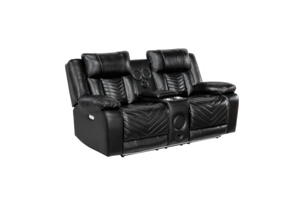 8457BLK Seating-Huron Collection 2pc Set: Sofa, Love (Power)