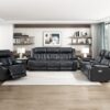 8457BLK Seating-Huron Collection 2pc Set: Sofa, Love (Power)