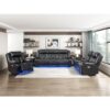 8457BLK-3PW Power Double Reclining Sofa ...