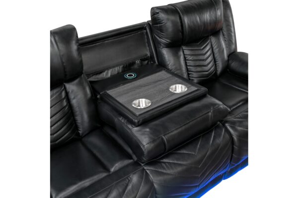 8457BLK Seating-Huron Collection 2pc Set: Sofa, Love (Power)