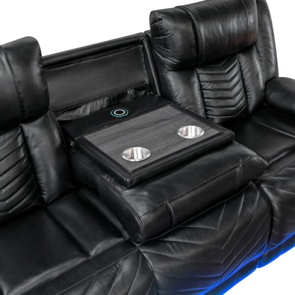 8457BLK-3PW Power Double Reclining Sofa ...