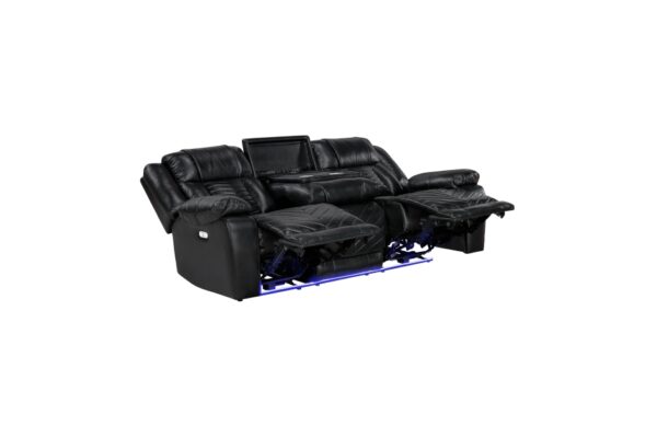 8457BLK Seating-Huron Collection 2pc Set: Sofa, Love (Power)