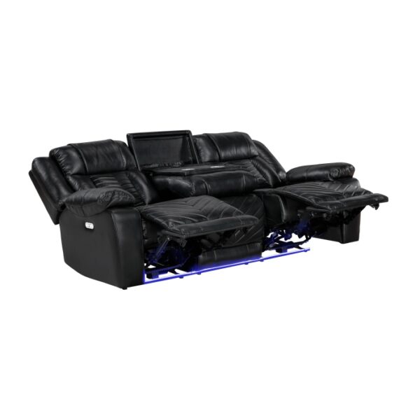 8457BLK-3PW Power Double Reclining Sofa ...