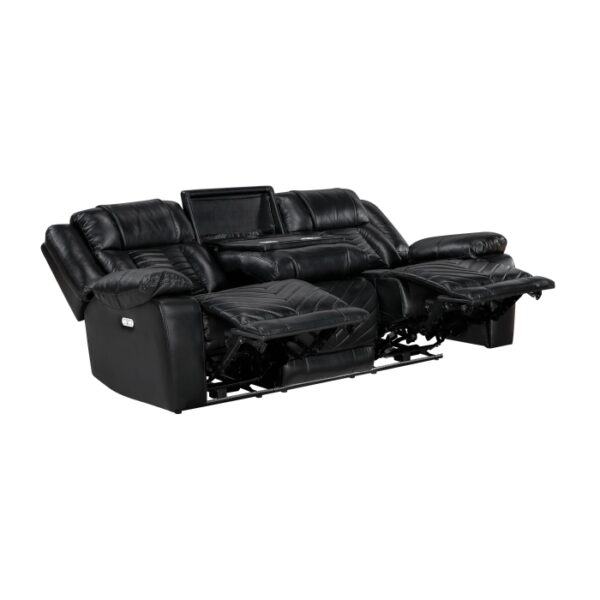 8457BLK-3PW Power Double Reclining Sofa ...