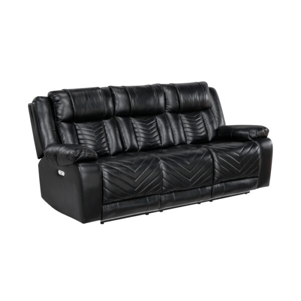 8457BLK-3PW Power Double Reclining Sofa ...