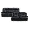 8457BLK Seating-Huron Collection 2pc Set: Sofa, Love (Power)