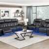 8457BLK Seating-Huron Collection 2pc Set: Sofa, Love (Power)
