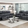 8457BLK Seating-Huron Collection 2pc Set: Sofa, Love (Power)