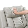 8457GRY-3PW Power Double Reclining Sofa ...