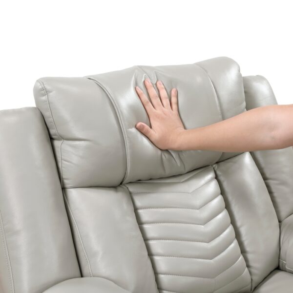 8457GRY-3PW Power Double Reclining Sofa ...