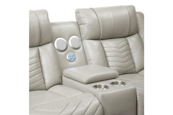 8457GRY Seating-Huron Collection 2pc Set: Sofa, Love (Power)