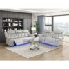 8457GRY-3PW Power Double Reclining Sofa ...