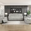 8457GRY Seating-Huron Collection 2pc Set: Sofa, Love (Power)
