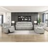 8457GRY-3PW Power Double Reclining Sofa ...